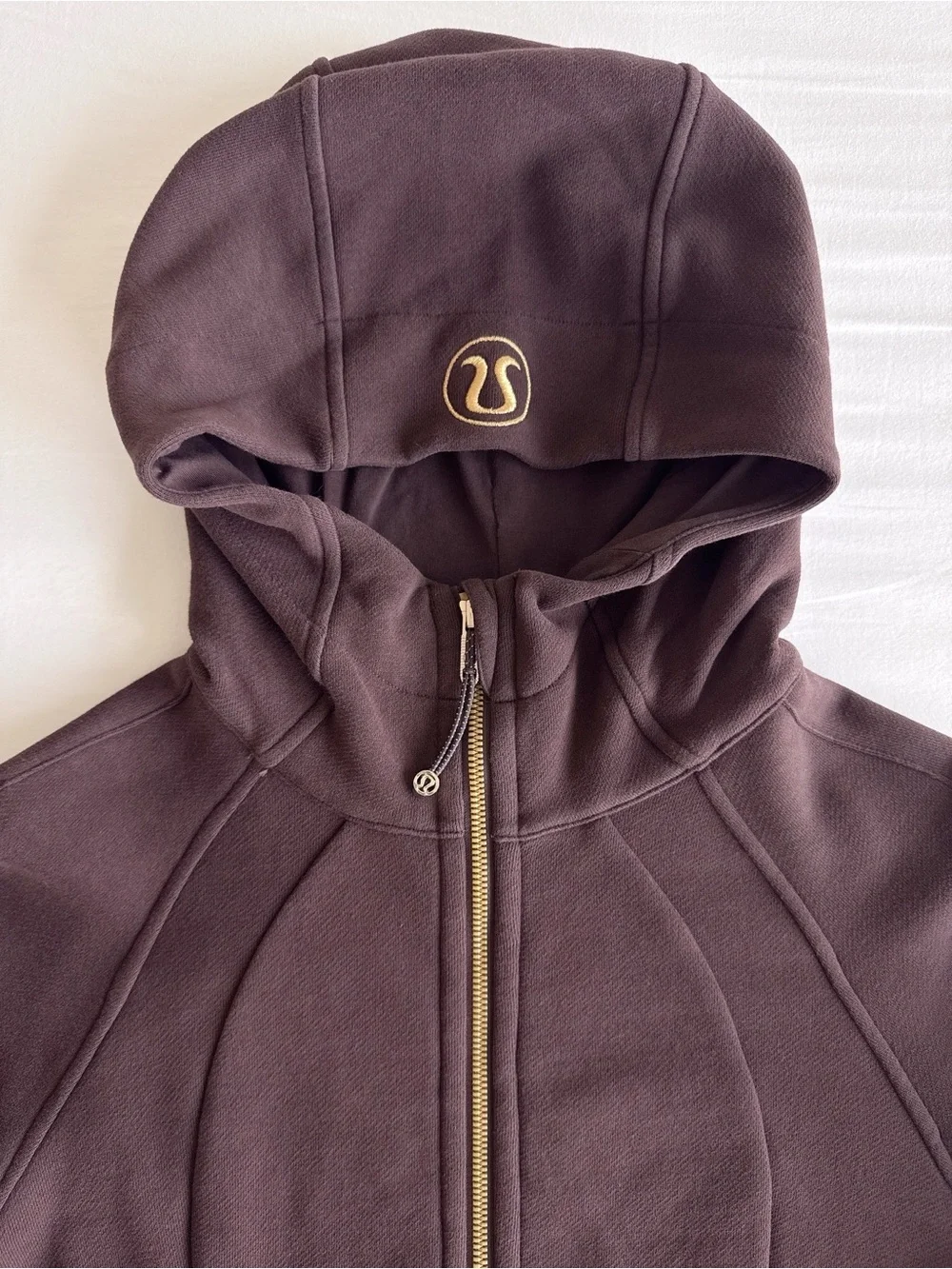 lululemon Scuba Full-Zip Cropped Hoodie Espresso/Gold Size 2 NWOT